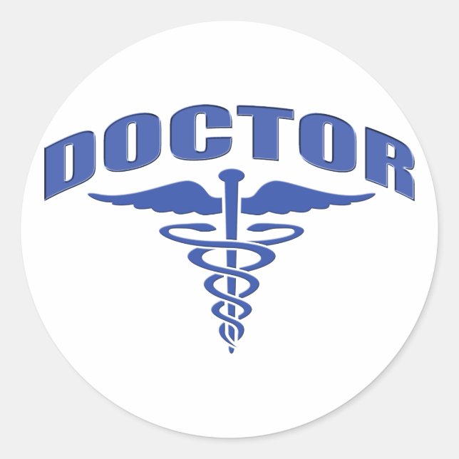 Sticker Rond Docteur Caduceus (Devant)