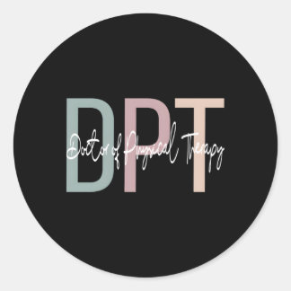 Sticker Rond Docteur En Thérapie Physique Boho Dpt