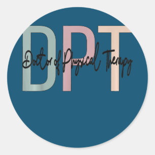 Sticker Rond Docteur En Thérapie Physique Boho DPT