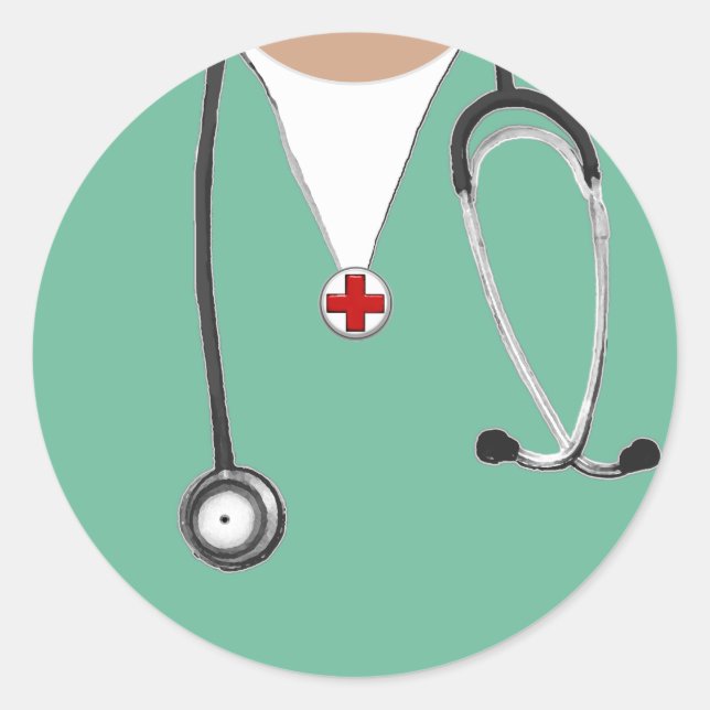 Sticker Rond Docteur Scrubs (Devant)