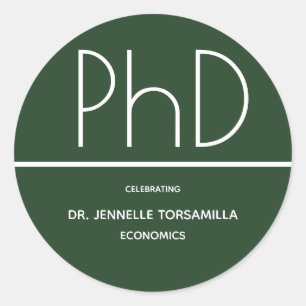 Sticker Rond Doctorat Graduation Party Green