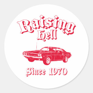 Sticker Rond Dodge Hemi Challenger 1970