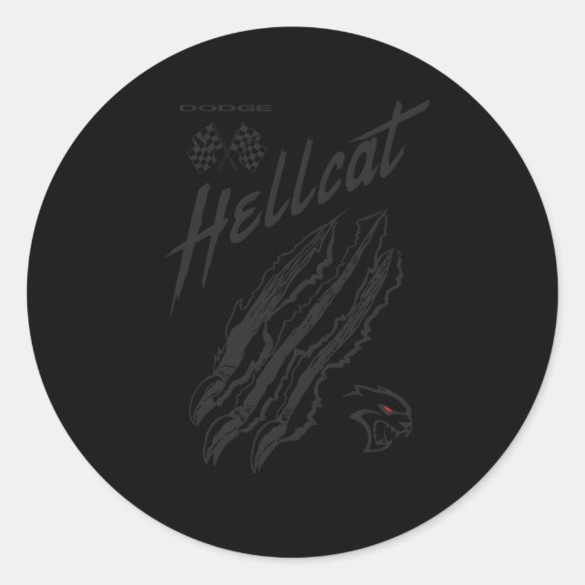 Sticker Rond Dodge Racing Hellcat (Devant)