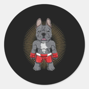 Sticker Rond Dog Lover   Brave French Bulldog
