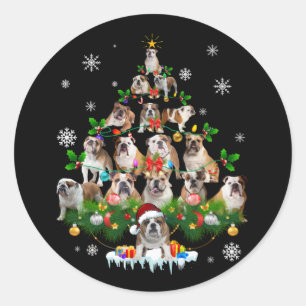Sticker Rond Dog lovers   Bulldog Christmas Tree Ornaments