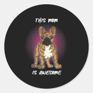 Sticker Rond Dog lovers French Bulldog