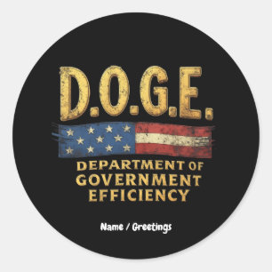 Sticker Rond DOGE Efficacité du ministère