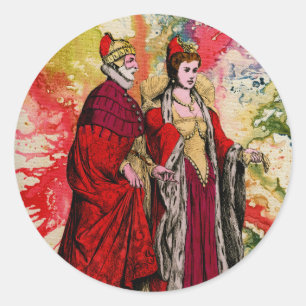 Sticker Rond Doge vénitien et dogerie par Michael Moffa