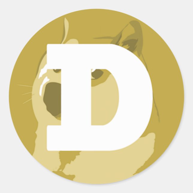 Sticker rond Dogecoin (Devant)