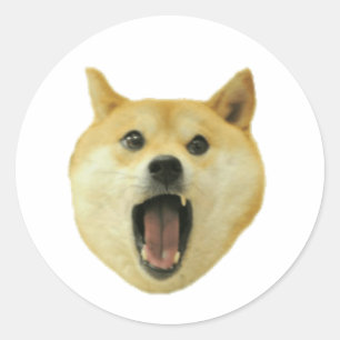 Sticker Rond Dogecoin Doge Doge Funny Visage Chien