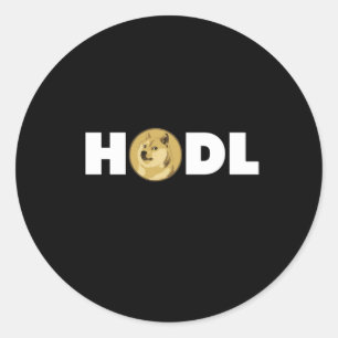 Sticker Rond Dogecoin Hodl - Chemise Crypto