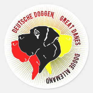 Sticker Rond Doggen Schwarz