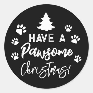 Sticker Rond Doggy Christmas Present, pooch, Custom Dog Biscuit