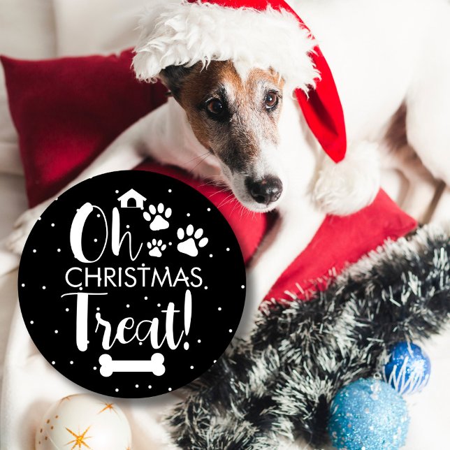 Sticker Rond Doggy Christmas Present, pooch, Custom Dog Biscuit (Créateur téléchargé)