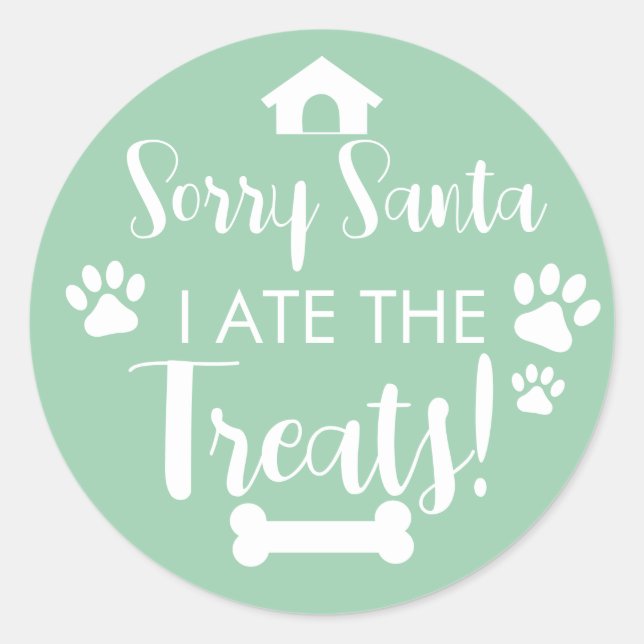 Sticker Rond Doggy Christmas Present, pooch, Custom Dog Biscuit (Devant)