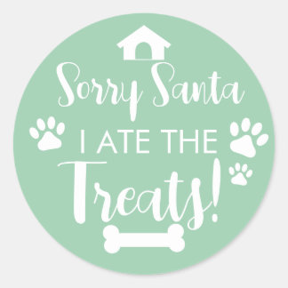 Sticker Rond Doggy Christmas Present, pooch, Custom Dog Biscuit