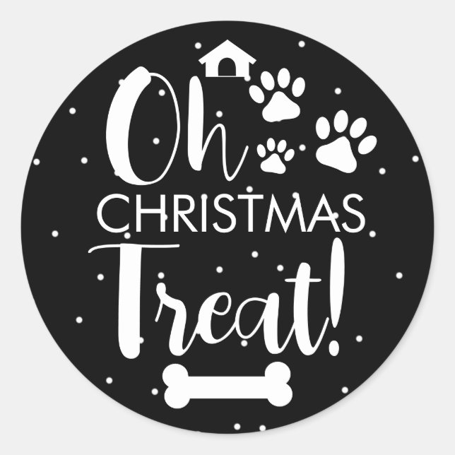 Sticker Rond Doggy Christmas Present, pooch, Custom Dog Biscuit (Devant)
