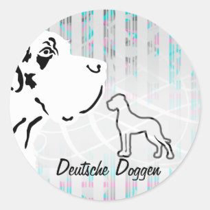 Sticker Rond Dogues Allemands