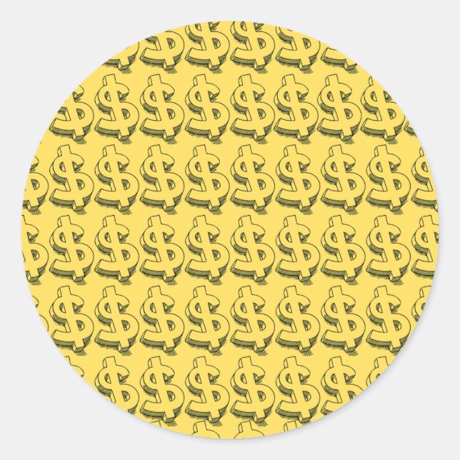 Sticker Rond dollar or (Devant)