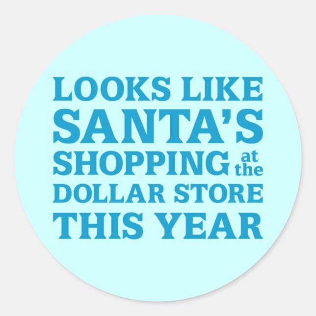 Sticker Rond Dollar Store Père Noël (Devant)