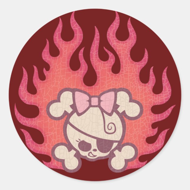 Sticker Rond Dolly Flames (Devant)