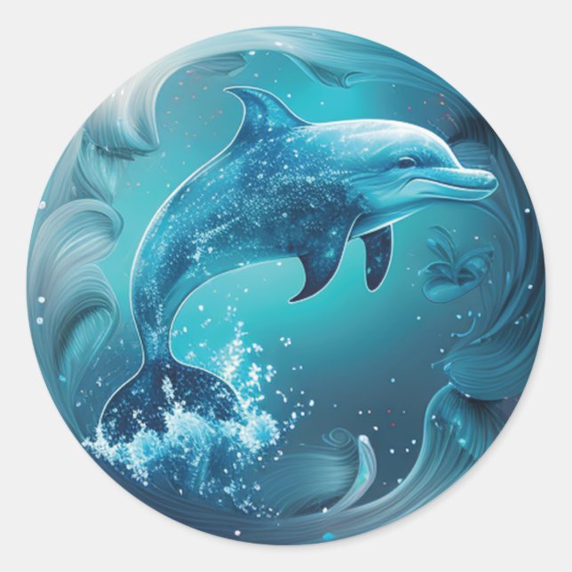 Sticker Rond Dolphin Lover  (Devant)