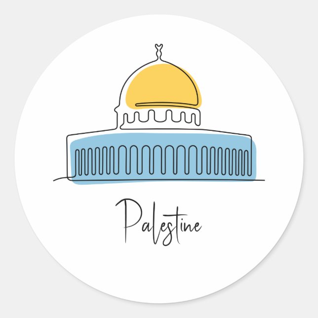 Sticker Rond Dôme du Rocher Palestine (Devant)