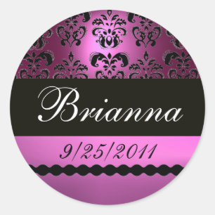 STICKER ROND DOMMASQUE NOIR VIOLET PURPLE