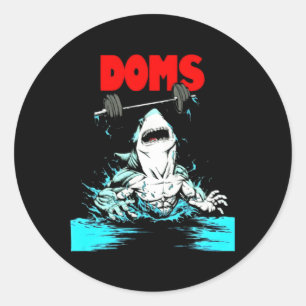 Sticker Rond Doms Shark Fitness Fitness Poids Bodybuilding