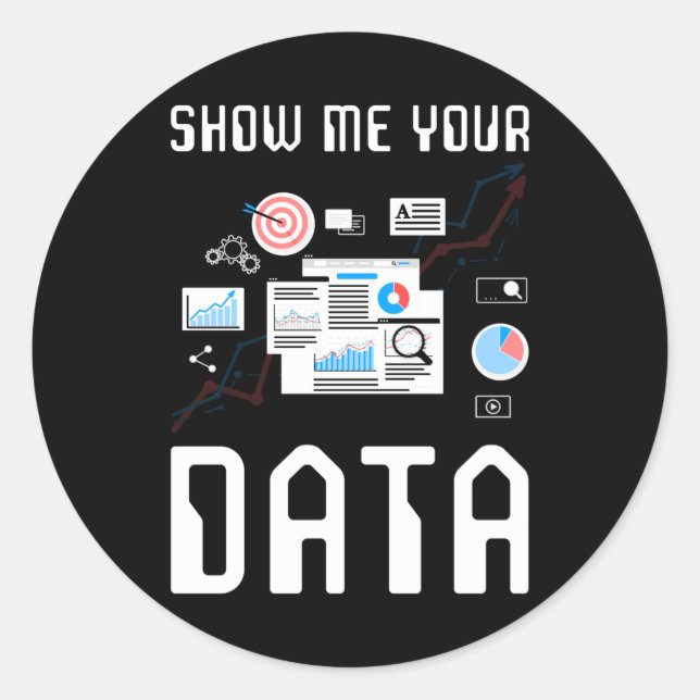 Sticker Rond Don d'analyste de données d'un informaticien (Devant)