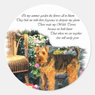 Sticker Rond Don d'art gallois Terrier