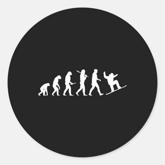 Sticker Rond Don De Cavemen À Un Snowboa (Devant)