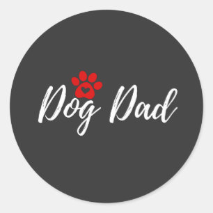 Sticker Rond Don de chien papa pour les propriétaires de chien