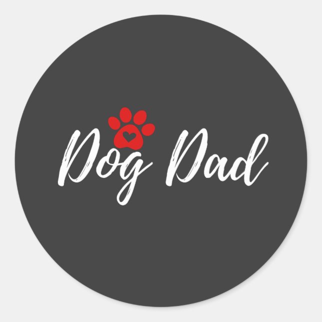 Sticker Rond Don de chien papa pour les propriétaires de chien (Devant)