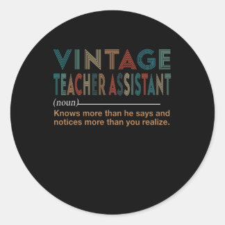 Sticker Rond Don de l'enseignant | Assistant enseignant Vintage