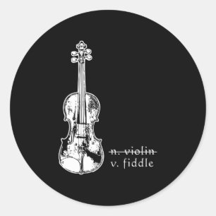 Sticker Rond Don de musique country Fiddle Not Violin Bluegrass
