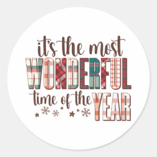 Sticker Rond Don de Noël C'est le moment le plus merveilleux de