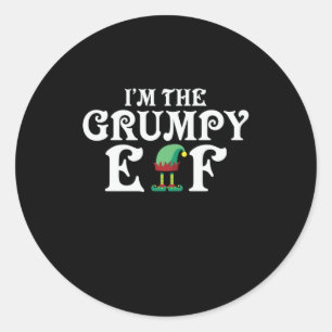 Sticker Rond Don de Noël Je suis l'elfe grincheux