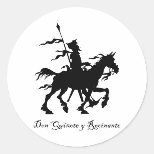 Sticker Rond Don don Quichotte y Rocinante