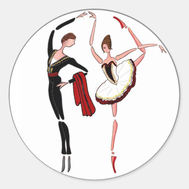 STICKER ROND DON QUIXOTE BALLET COUPLE - KITRI BALLERINA STICKE (Devant)