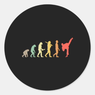 Sticker Rond Don Retro Karate Evolution Pour Karateka