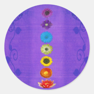 Sticker Rond Don Sept Chakras - Violet