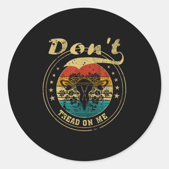 Sticker Rond Don’t Tread On Me Uterus  (Devant)