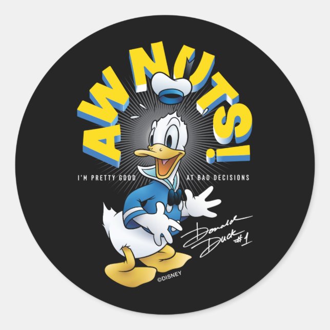 Sticker Rond Donald Duck Awnut ! (Devant)
