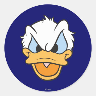 Sticker Rond Donald Duck Closeup visage en colère