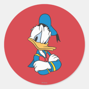 Sticker Rond Donald Duck   Les bras croisés