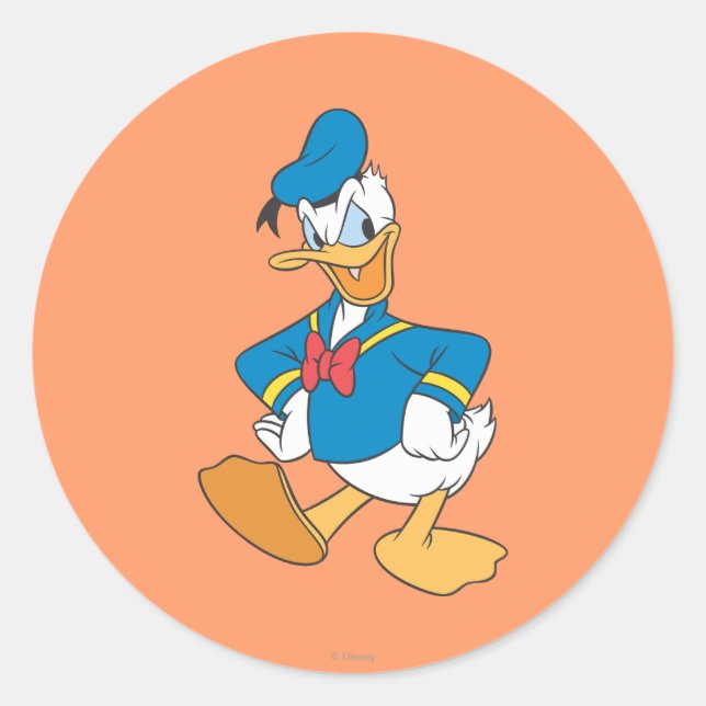 Sticker Rond Donald Duck | Pose de discussion (Devant)