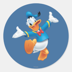 Sticker Rond Donald Duck Saut