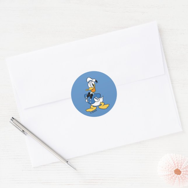 Sticker Rond Donald Duck Smile (Enveloppe)