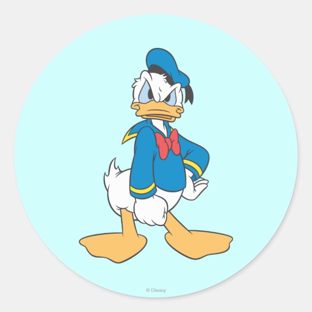 Sticker Rond Donald Duck | Une main sur hanche (Devant)